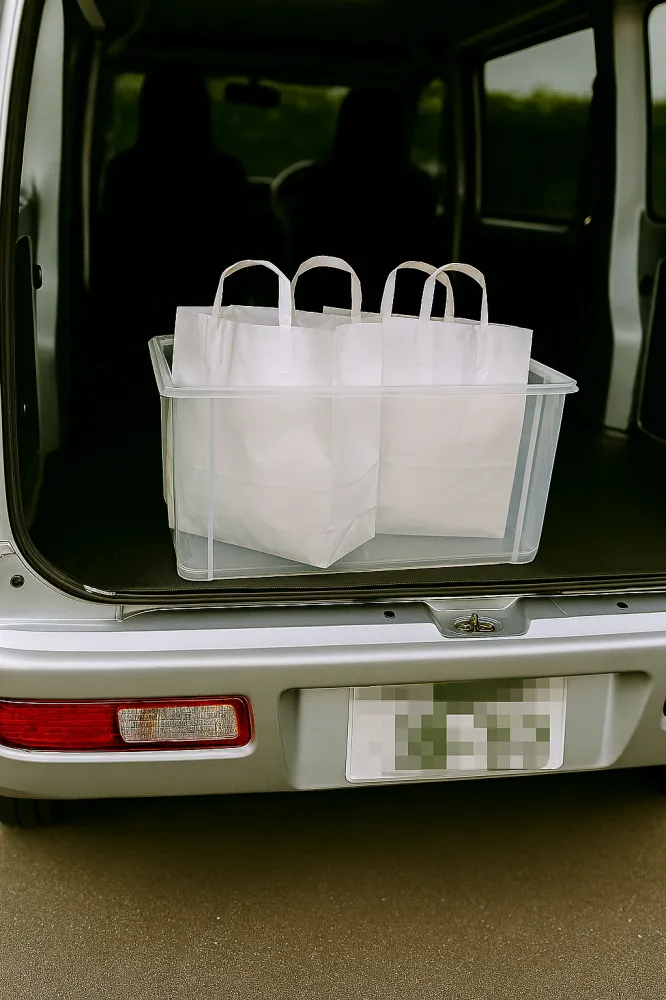 お弁当の個数が少数の場合手提げ袋1個の場合もあります。