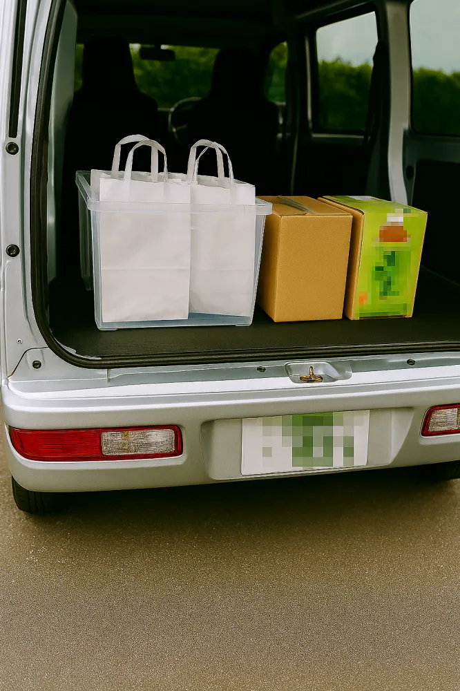 3件ほど積んだ場合こんな感じです♪注文数によって変動あります